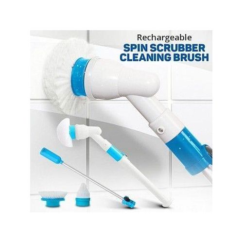 Rechargeable hurricane spin scrubber with 3 brushes