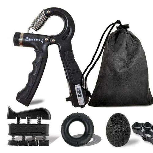 5 IN 1 PCS Hand Grip Strengthener Set Strength Training Equipment Forearm Finger Exerciser, Finger Stretcher, Adjustable Hand Gripper, Exercise Ring & Grip Ball for Injury Rehabilitation, Athlete, Musicians