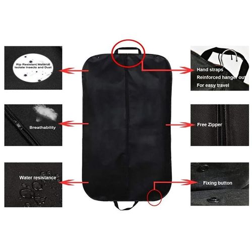 Waterproof dustproof strong fabric suit bag with zip and carrier handles
