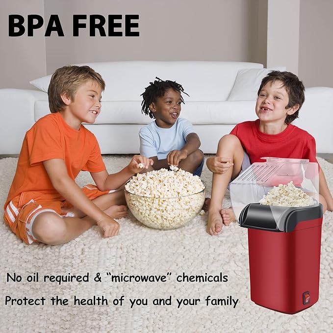 Hot Air Popcorn Maker Machine, Popcorn Popper For Home