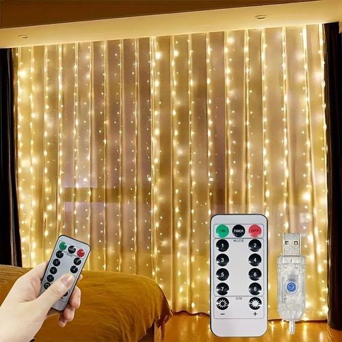 LED Curtain Fairy Christmas Lights with remote