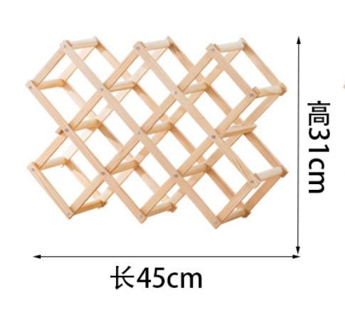 Foldable Wooden Wine Rack Organizer Display Shelf, 45 X 31 X 12cm, Capacity 10 Bottle (Brown)