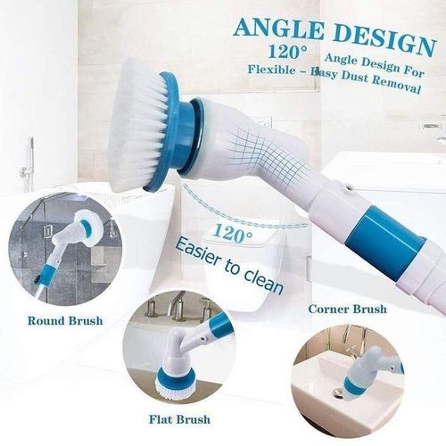 Rechargeable hurricane spin scrubber with 3 brushes