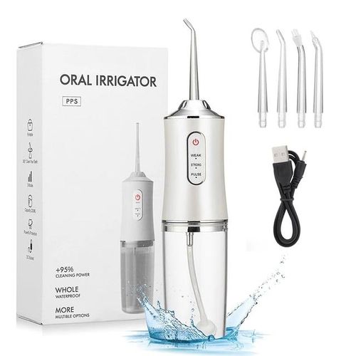 4 nozzles Oral Irrigator Portable Dental Water Flosser USB Rechargeable Water Jet Floss