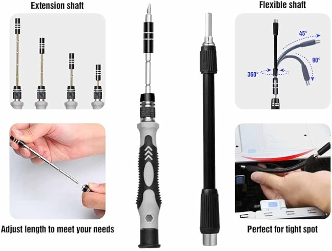 115 in 1 multipurpose screwdriver set for Computer, Mobile Phone, Laptop, Tablet, Game Console, Watch, Camera, Eyeglasses, Electronics, DIY Projects, etc