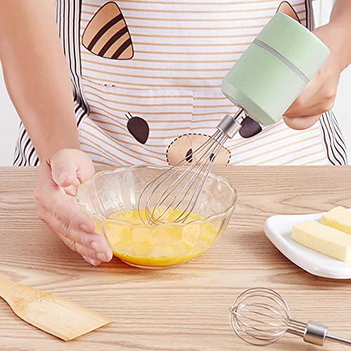 3in1 Wireless Electric Hand Mixer, 3-Speed USB Rechargeable Hand Blender for Food, Portable Electric Whisk Cordless Double Egg Sticks Mini Handheld Mixer for Egg Beater Baking & Cooking