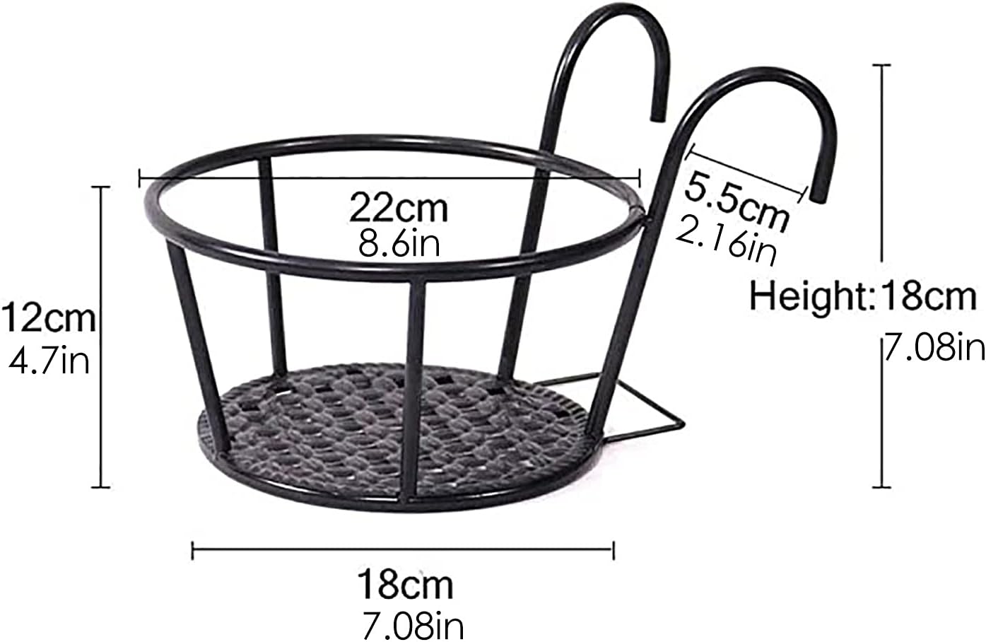 Metallic over the balcony flower pot holder