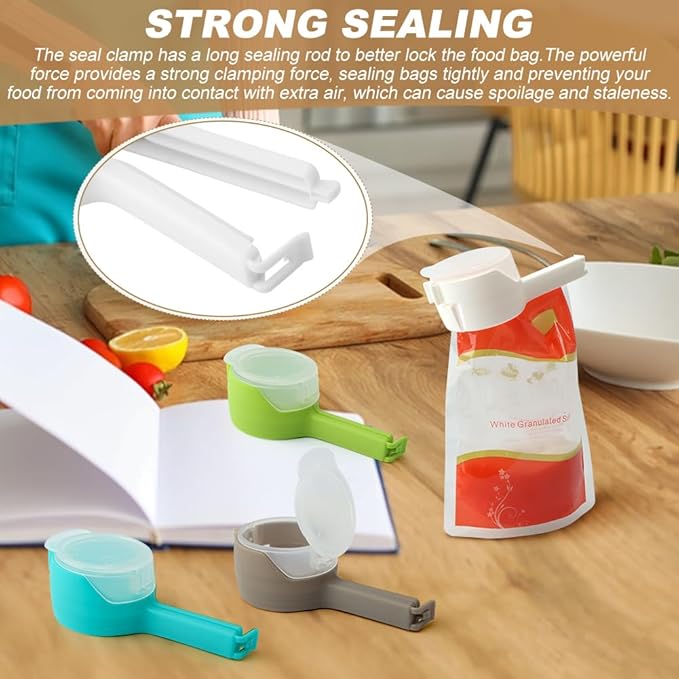 4Pcs Food Bag Sealing Clip with Pour Spout, Food Bag Clips with Pour Spout,Reusable Food Storage Sealing Clips with Pouring Spouts for All Food or Cat/Dog Food Storage