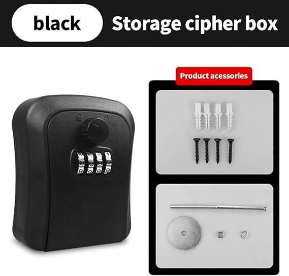 Weatherproof Wall-Mounted Key Safe Lock Box with Combination Password