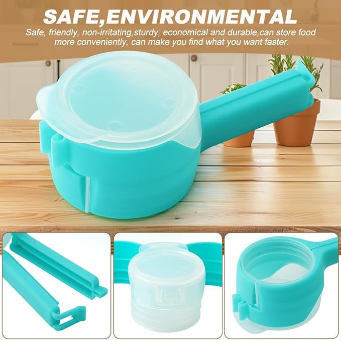 4Pcs Food Bag Sealing Clip with Pour Spout, Food Bag Clips with Pour Spout,Reusable Food Storage Sealing Clips with Pouring Spouts for All Food or Cat/Dog Food Storage