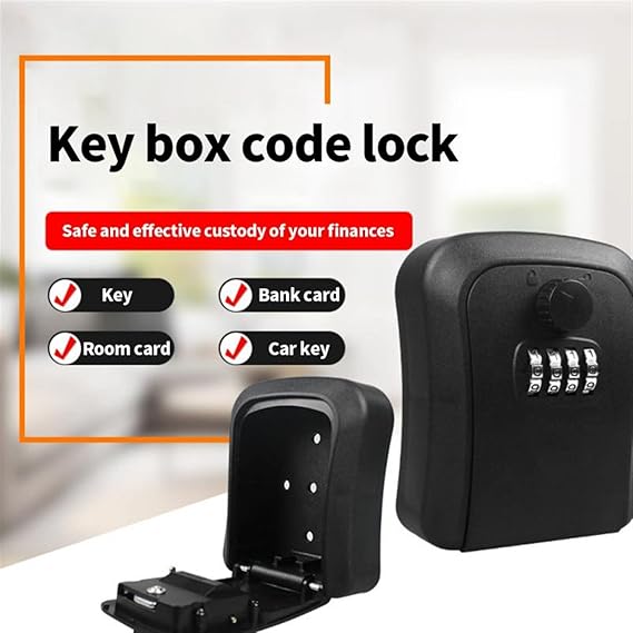 Weatherproof Wall-Mounted Key Safe Lock Box with Combination Password
