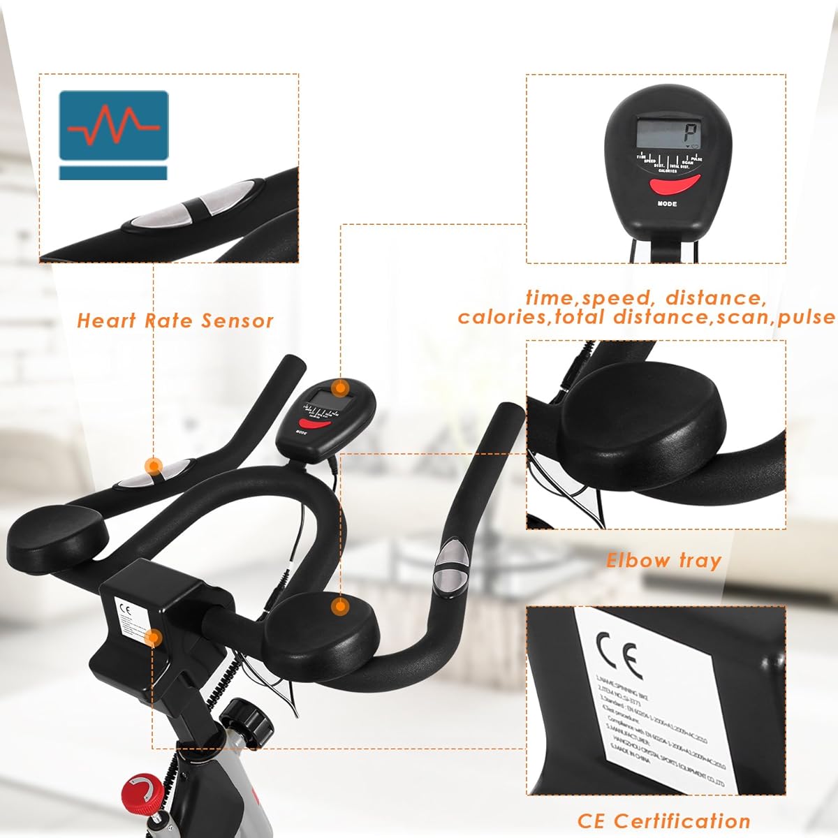 Heavy Duty Domestic Spin Bike (Crystal / Ancheer SJ-3373)