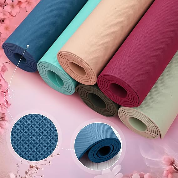 TPE DOUBLE SIDED YOGA MAT WITH CARRYING BAG