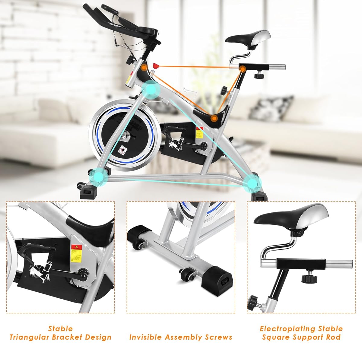 Heavy Duty Domestic Spin Bike (Crystal / Ancheer SJ-3373)