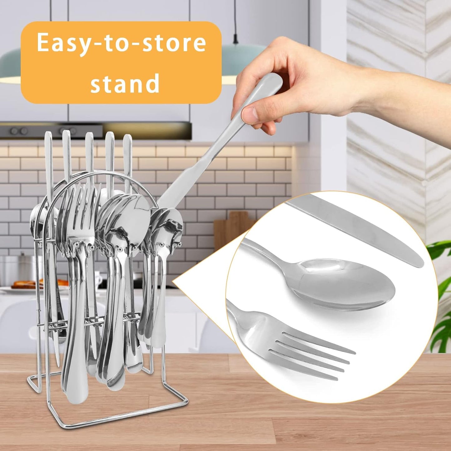 Pure Stainless Steel 24-Piece Cutlery Set