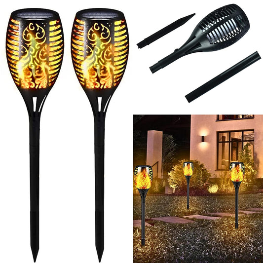 6 pieces LED solar flame lamp For outdoor, waterproof for garden decor