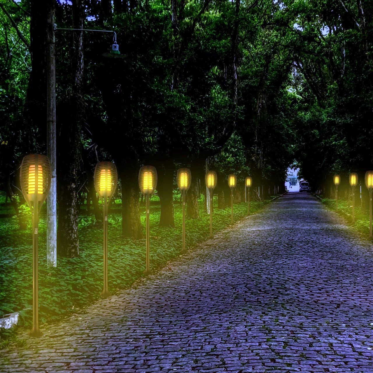6 pieces LED solar flame lamp For outdoor, waterproof for garden decor
