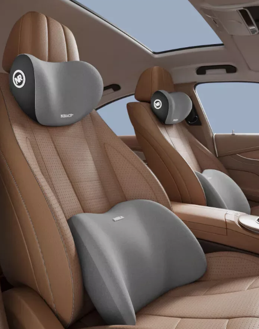 2 piece memory foam  car headrest lumbar support