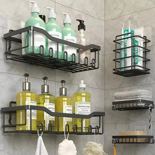 5-Piece Shower Caddy Shelf Set (No-Drill Bathroom Organizer)