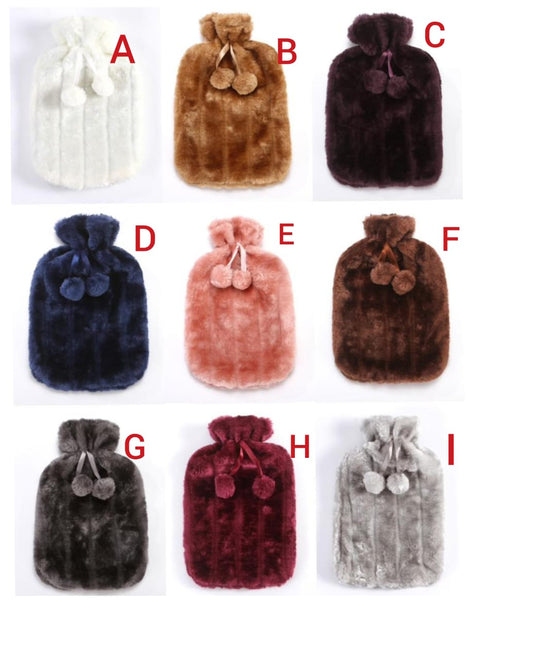 Hot Water Bottle with Soft Faux Fur Cover